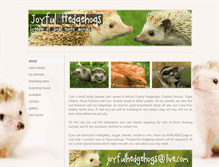 Tablet Screenshot of joyfulhedgehogs.com